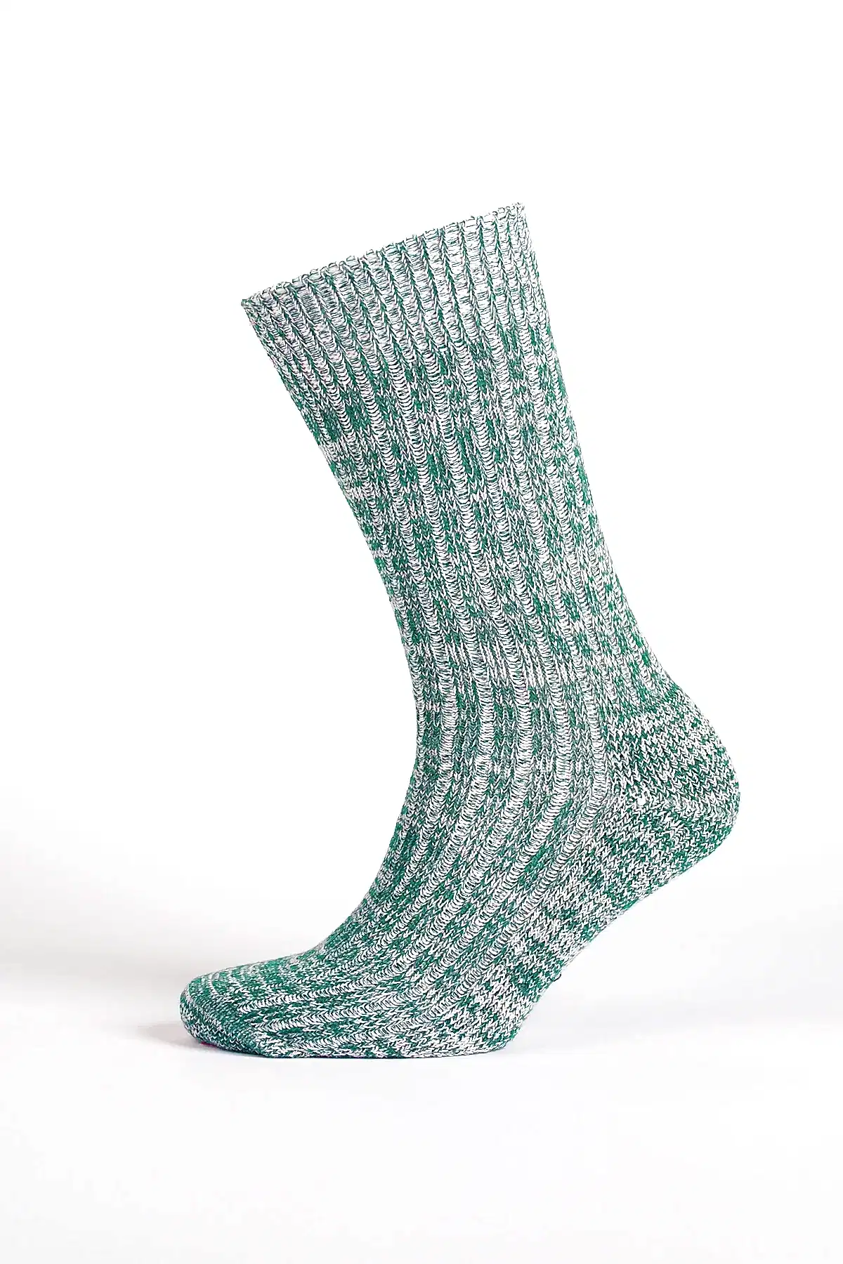 Cushioned Cotton Walking Sock - Seaweed/White