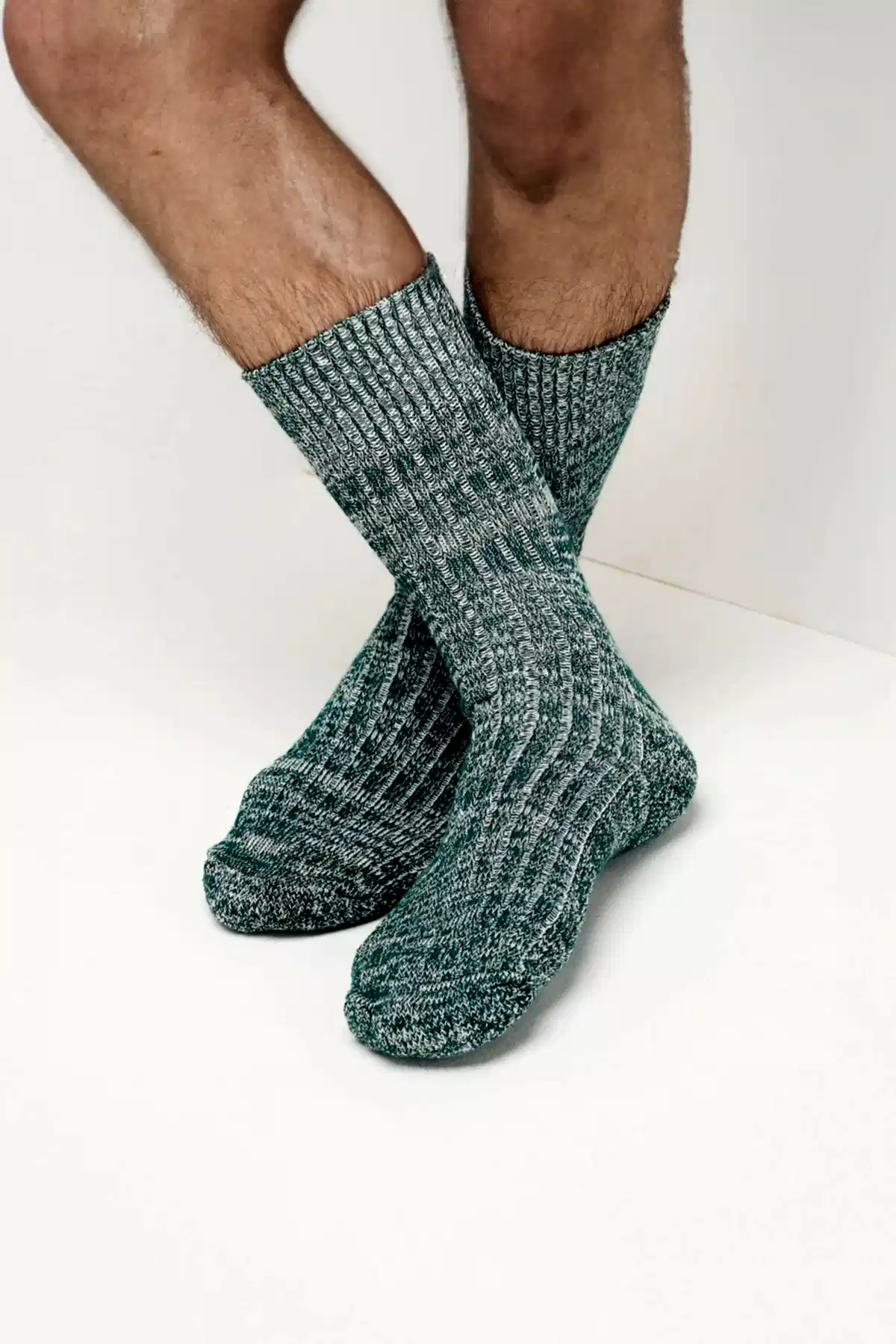 Walking Socks Seaweed/White - Community Clothing