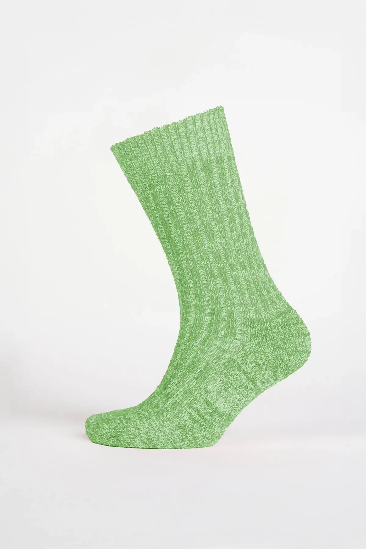 Cushioned Cotton Walking Sock - Green/White