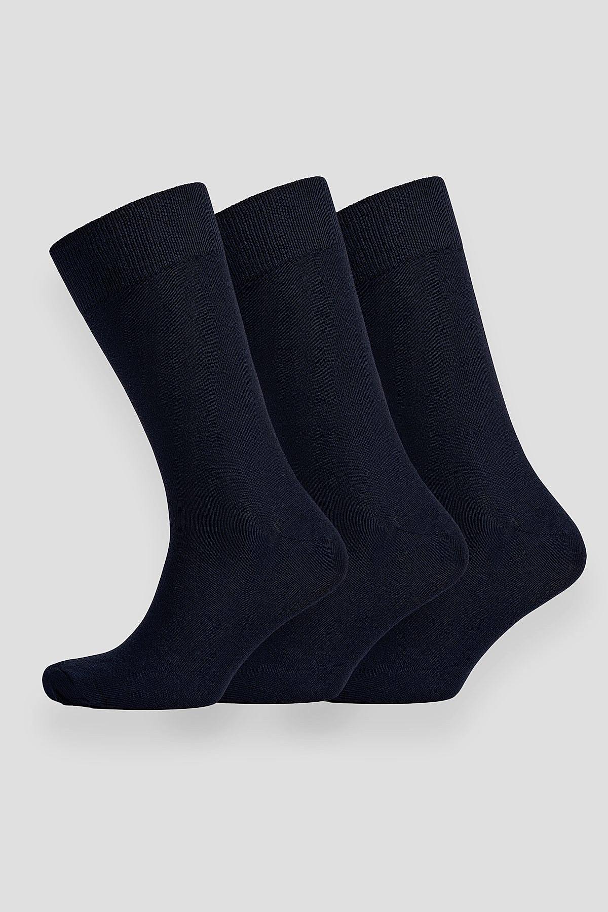 3 pack of plain navy everyday socks