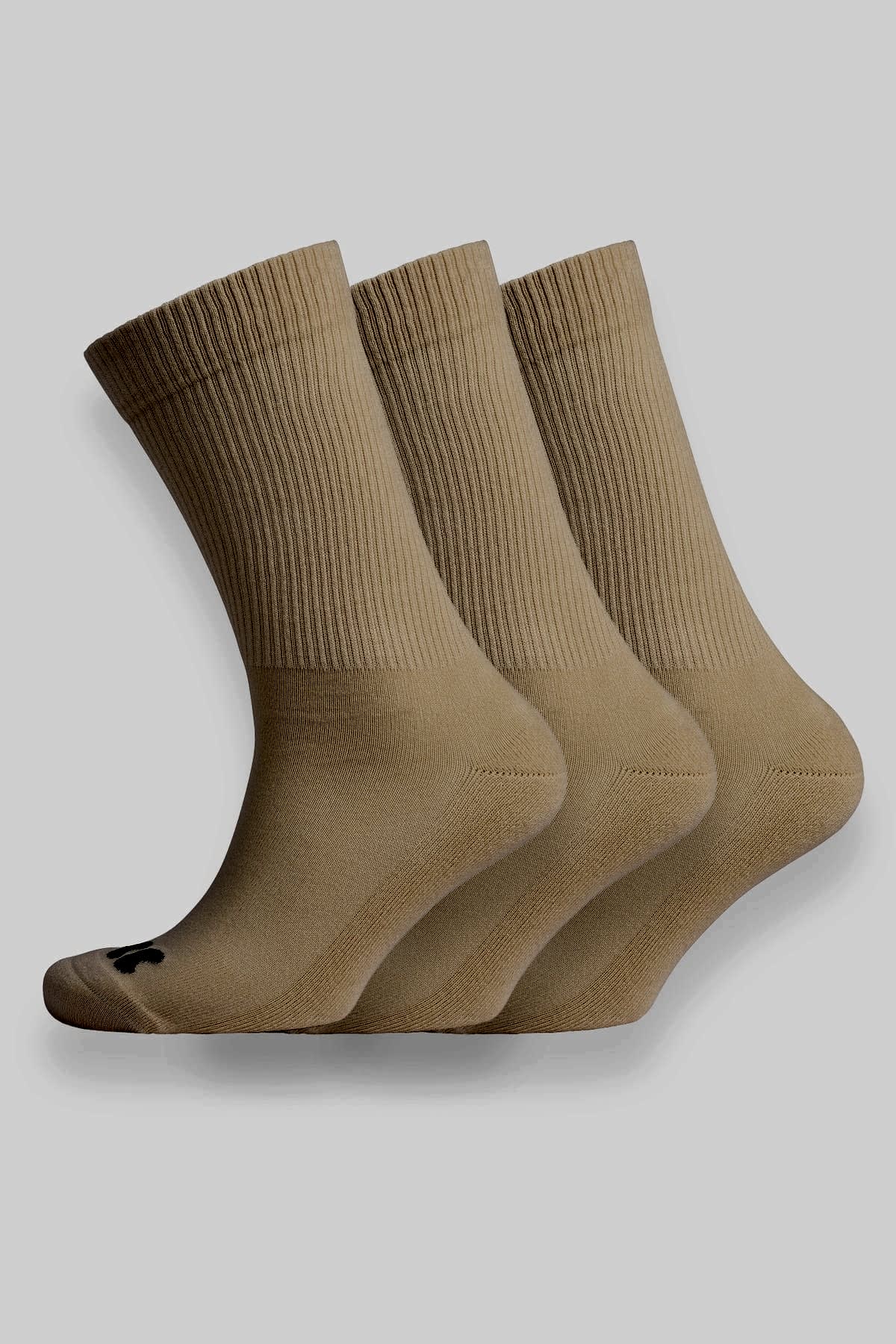 Sports Cotton Sock Calf 3 Pack - Ecru